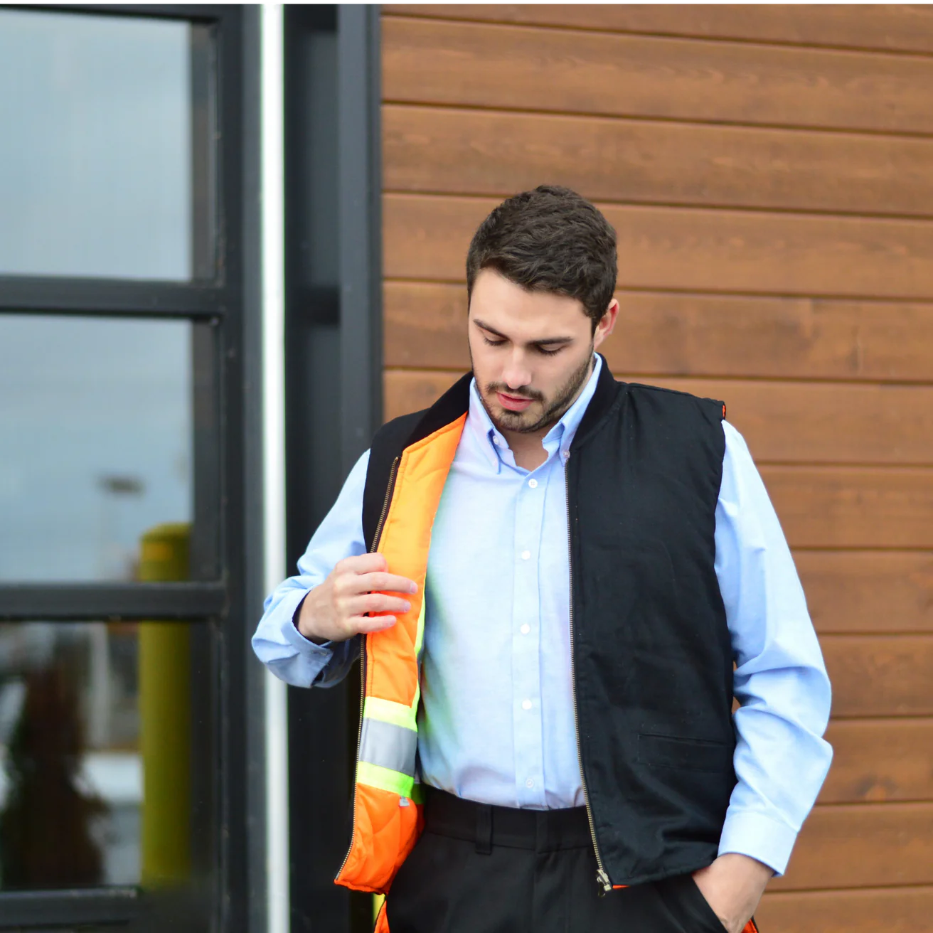 VESTE DE SÉCURITÉ RÉVERSIBLE DOUBLÉE ORANGE/NOIR GATTS