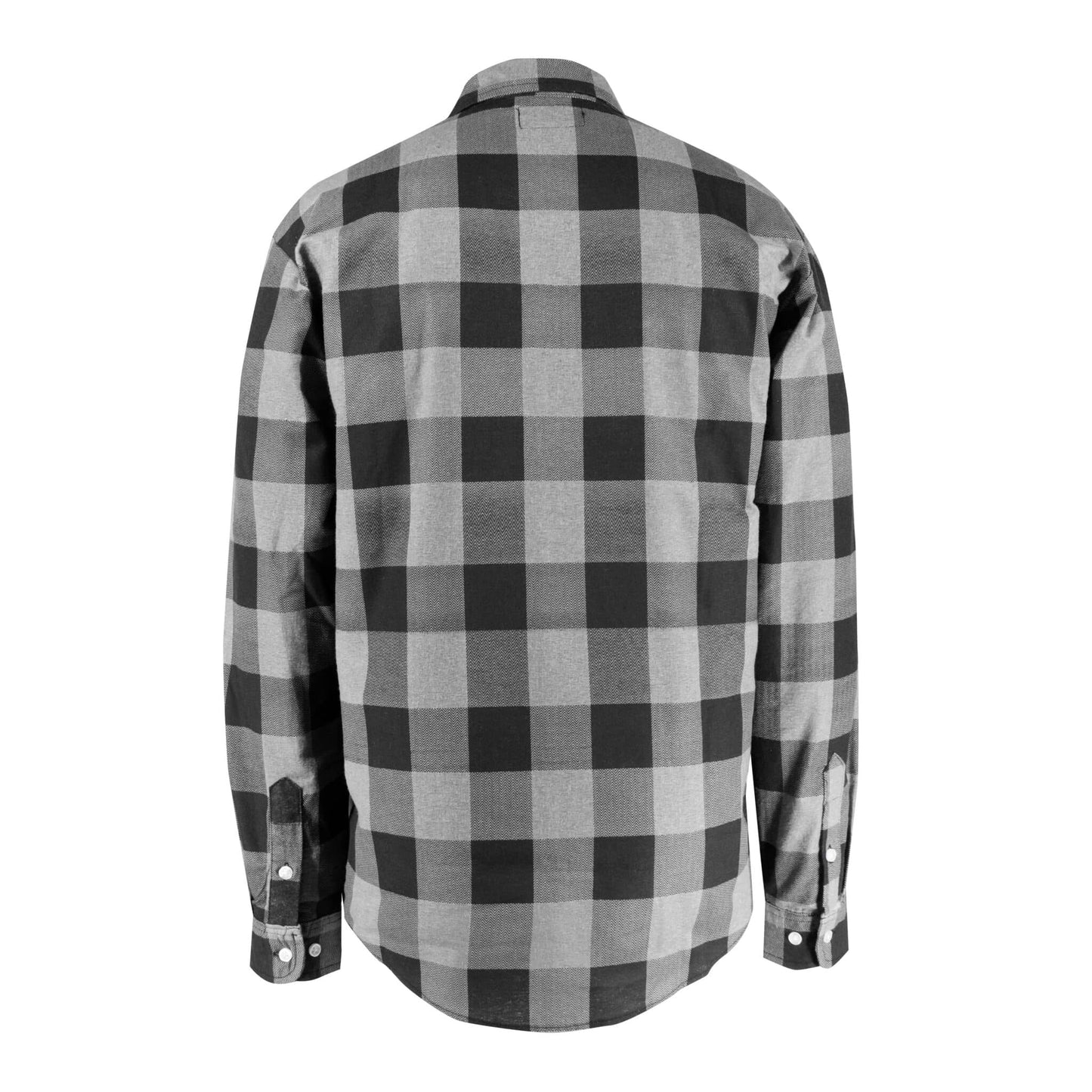 CHEMISE DE FLANELLE À BOUTONS DE PLASTIQUE RÉGULIERS - GRIS & NOIR