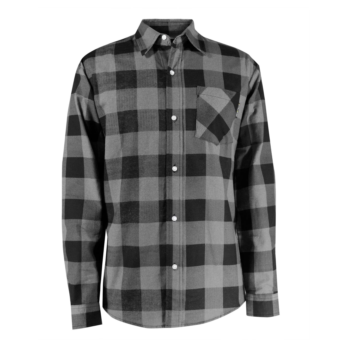 CHEMISE DE FLANELLE À BOUTONS DE PLASTIQUE RÉGULIERS - GRIS & NOIR