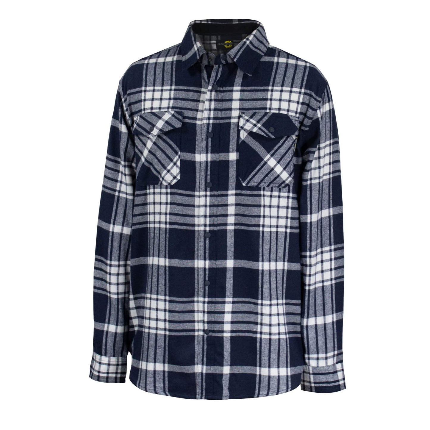 CHEMISE DE FLANELLE À BOUTONS PRESSION (SNAPS) - BLEU & BLANC