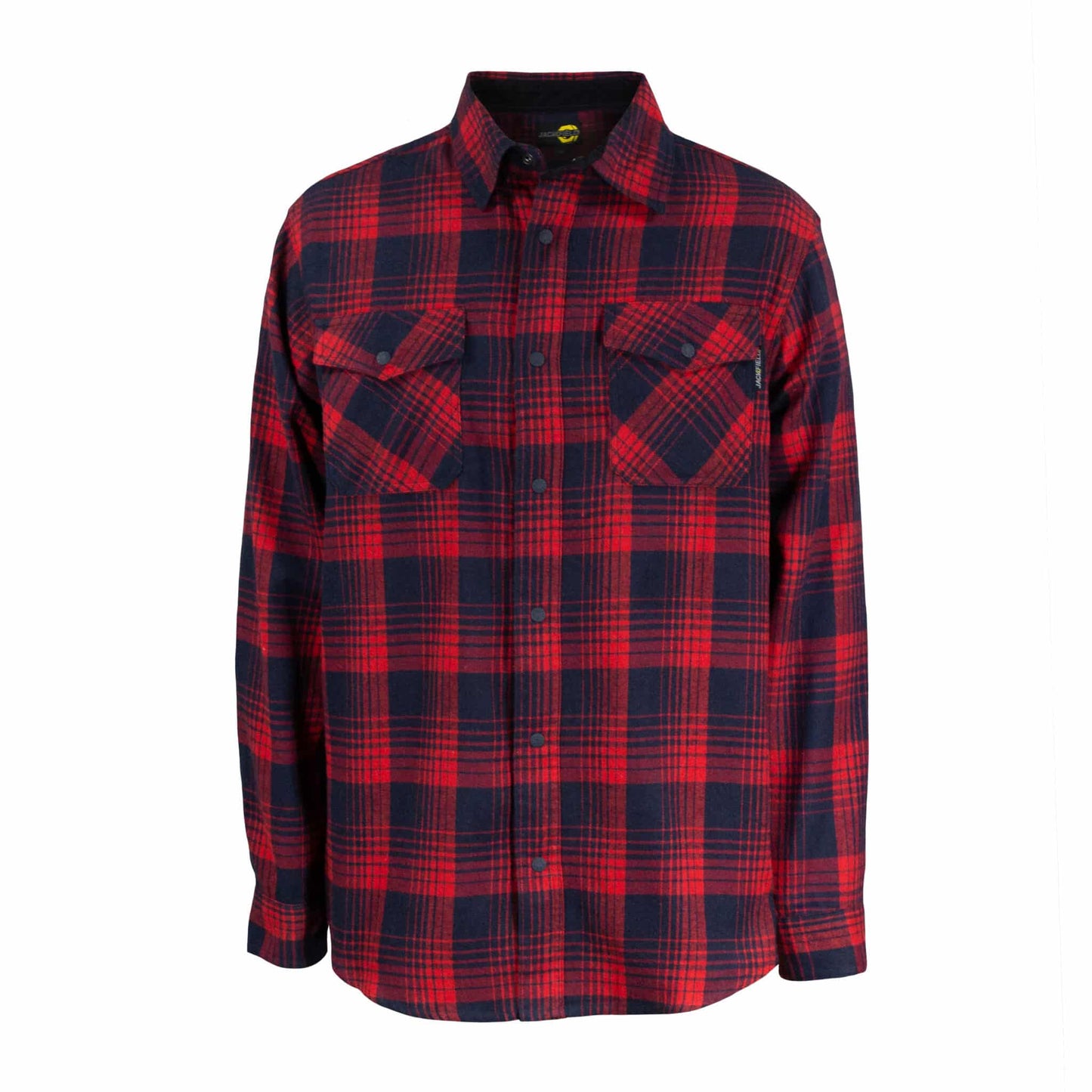 CHEMISE DE FLANELLE À BOUTONS PRESSION (SNAPS) - ROUGE & NOIR FONCÉ