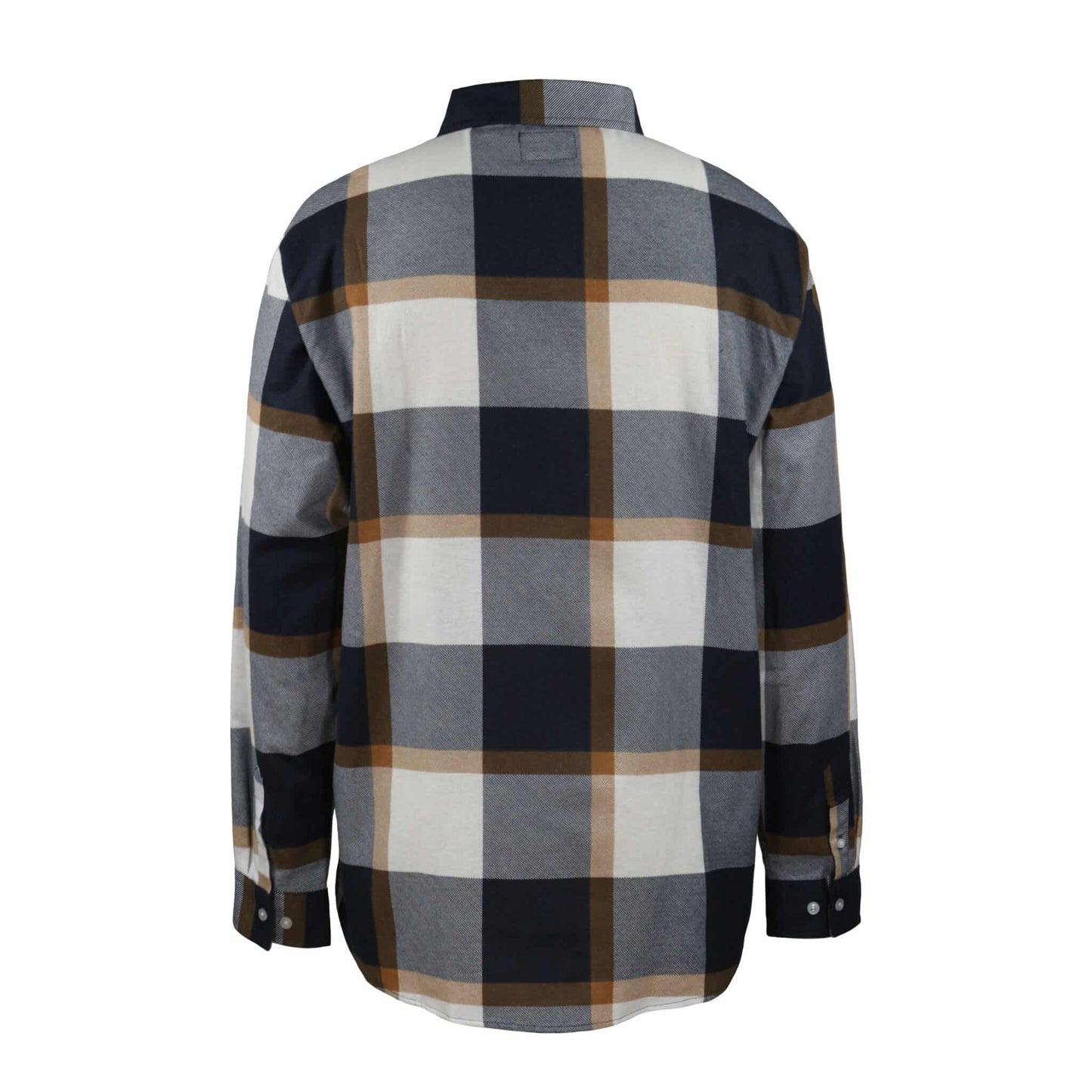 CHEMISE DE FLANELLE À BOUTONS DE PLASTIQUE RÉGULIERS - BRONZE & BLEU