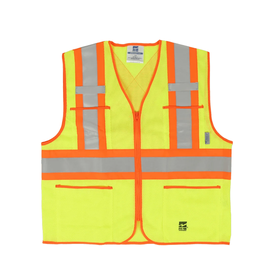 VESTE DE SÉCURITÉ À FERMETURE ÉCLAIR OPEN ROAD JAUNE VIKING