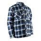 CHEMISE DE FLANELLE DOUBLÉE PIQUÉE À BOUTONS PRESSION - BLEU & NOIR