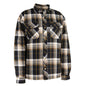 CHEMISE DE FLANELLE DOUBLÉE PIQUÉE À BOUTONS PRESSION - NOIR & BRONZE