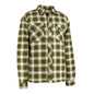 CHEMISE DE FLANELLE DOUBLÉE PIQUÉE À BOUTONS PRESSION - VERTE