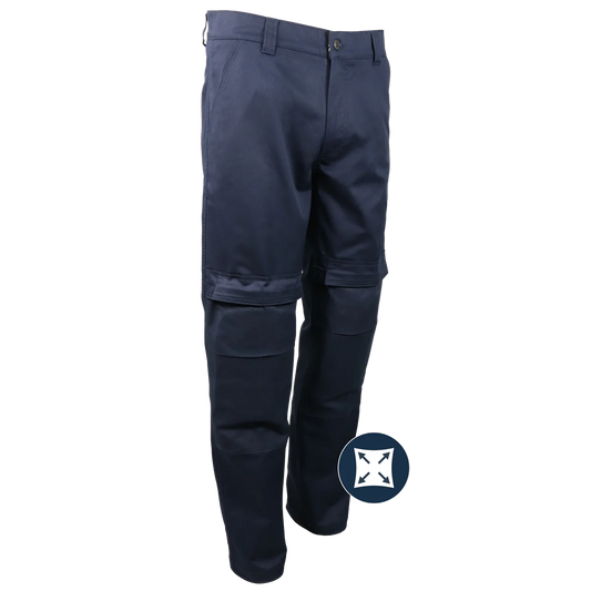 PANTALON DE TRAVAIL EXTENSIBLE AVEC GENOUILLÈRE AMOVIBLE BLEU GATTS
