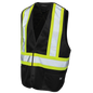 VESTE DE SÉCURITÉ DÉTACHABLE À 5 POINTS EN TISSU MAILLE NOIR TOUGH DUCK