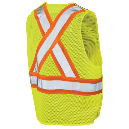 VESTE DE SÉCURITÉ DÉTACHABLE À 5 POINTS EN TISSU MAILLE JAUNE TOUGH DUCK