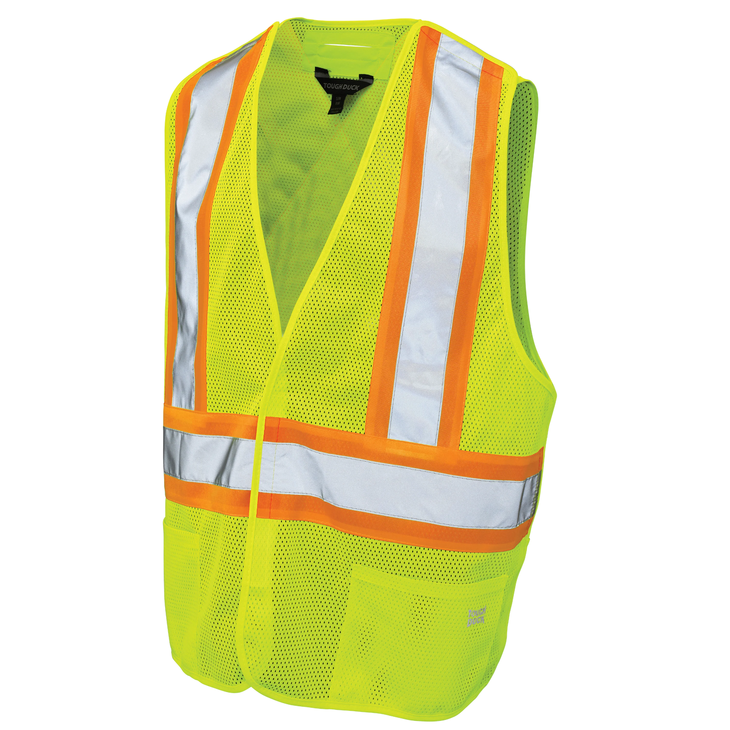 VESTE DE SÉCURITÉ DÉTACHABLE À 5 POINTS EN TISSU MAILLE JAUNE TOUGH DUCK