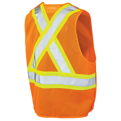 VESTE DE SÉCURITÉ DÉTACHABLE À 5 POINTS EN TISSU MAILLE ORANGE TOUGH DUCK