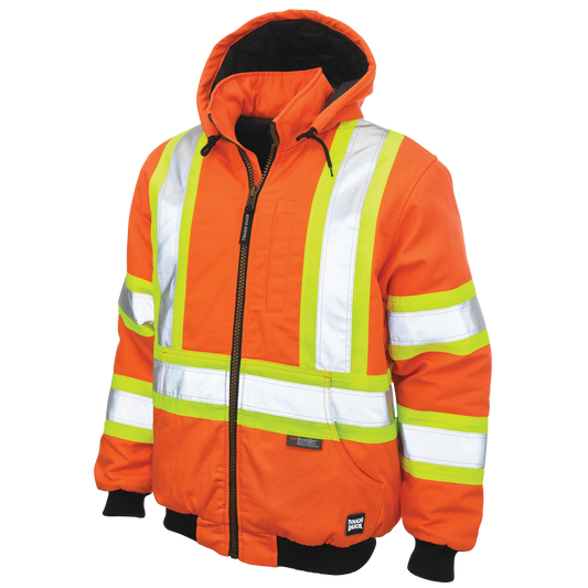 BLOUSON DE SÉCURITÉ AVEC CAPUCHE DÉTACHABLE ORANGE TOUGH DUCK