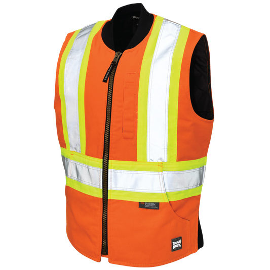 VESTE DE SÉCURITÉ DOUBLÉ ORANGE TOUGH DUCK