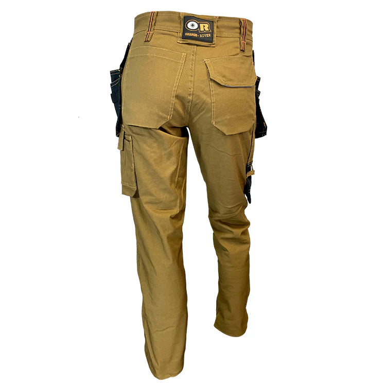 PANTALAON DE TRAVAIL TEXAN MULTI-POCHES (2 COULEURS) ORANGE RIVER
