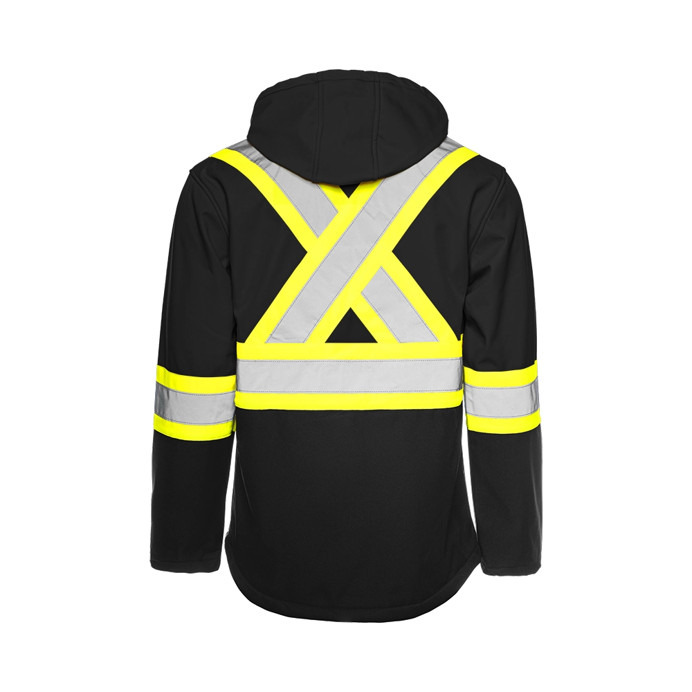 MANTEAU DE SÉCURITÉ SOFT SHELL AVEC CAPUCHE DÉTACHABLE NOIR WASIP