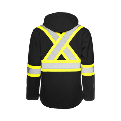 MANTEAU DE SÉCURITÉ SOFT SHELL AVEC CAPUCHE DÉTACHABLE NOIR WASIP