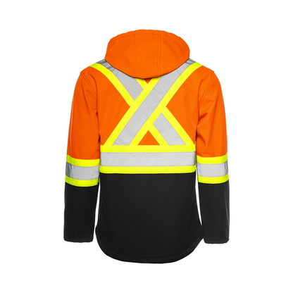 MANTEAU DE SÉCURITÉ SOFT SHELL AVEC CAPUCHE DÉTACHABLE ORANGE WASIP