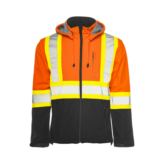 MANTEAU DE SÉCURITÉ SOFT SHELL AVEC CAPUCHE DÉTACHABLE ORANGE WASIP