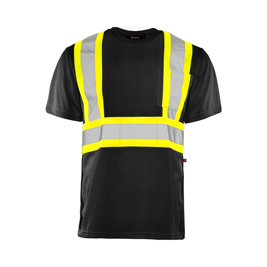 CHANDAIL DE CIRCULATION POLYESTER MANCHES COURTES NOIR WASIP