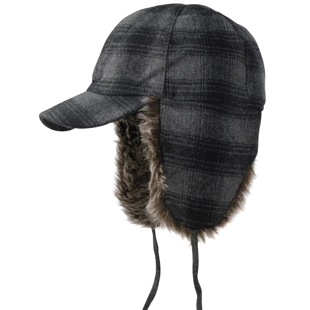 CASQUETTE À CARREAUX AVEC CACHE-OREILLES (2 COULEURS) TOUGH DUCK