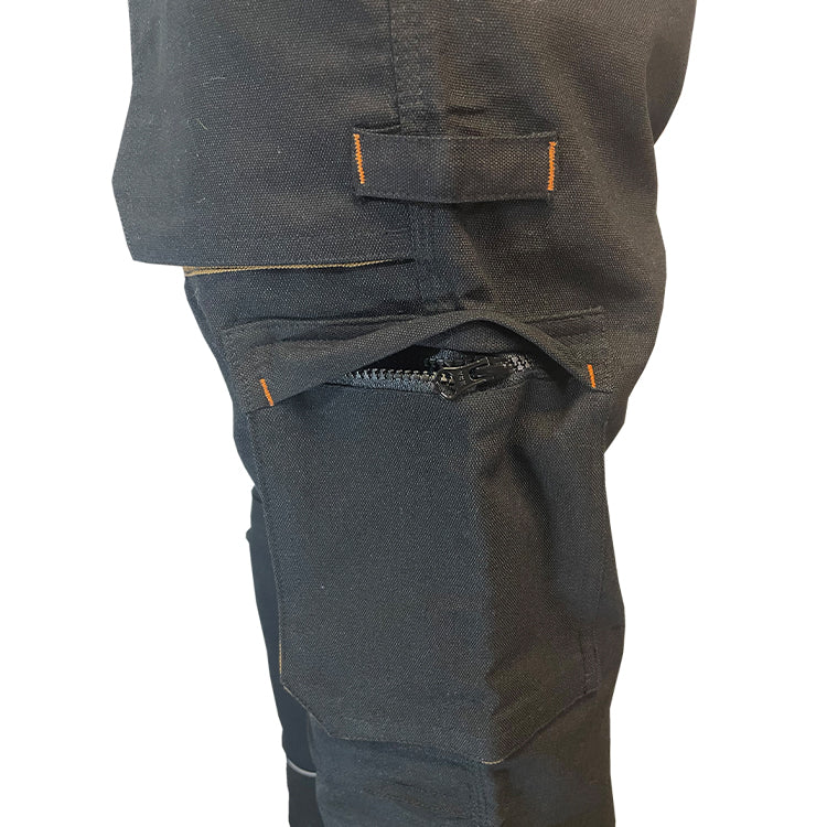 PANTALON DE TRAVAIL HOUSTON MULTI-POCHES NOIR ORANGE RIVER