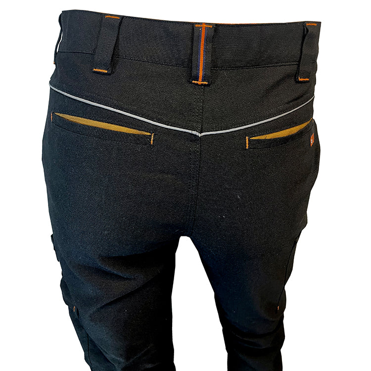 PANTALON DE TRAVAIL HOUSTON MULTI-POCHES NOIR ORANGE RIVER